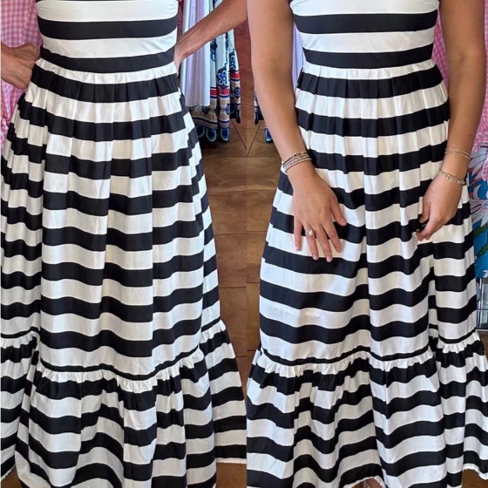 Pinch Monochrome Striped Maxi Dress